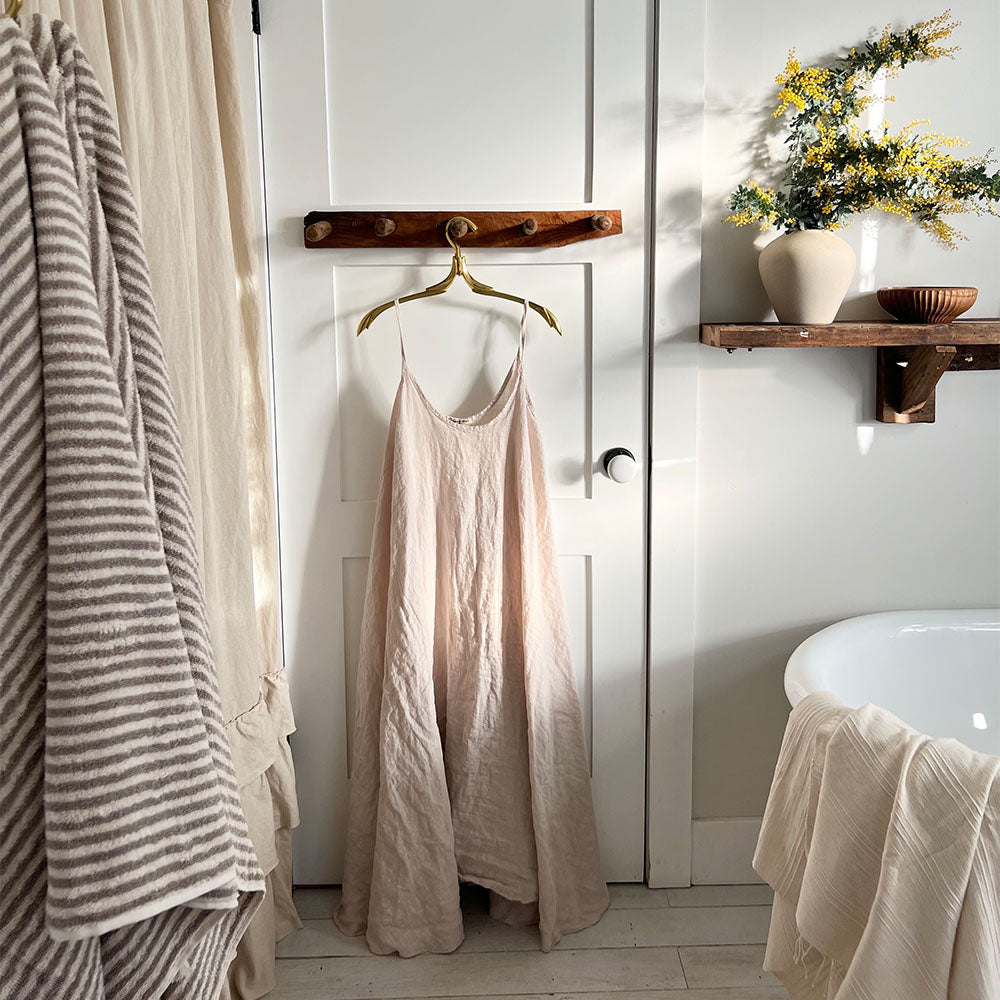 Turkish Hand-loomed Cotton Towel - Taupe Stripes
