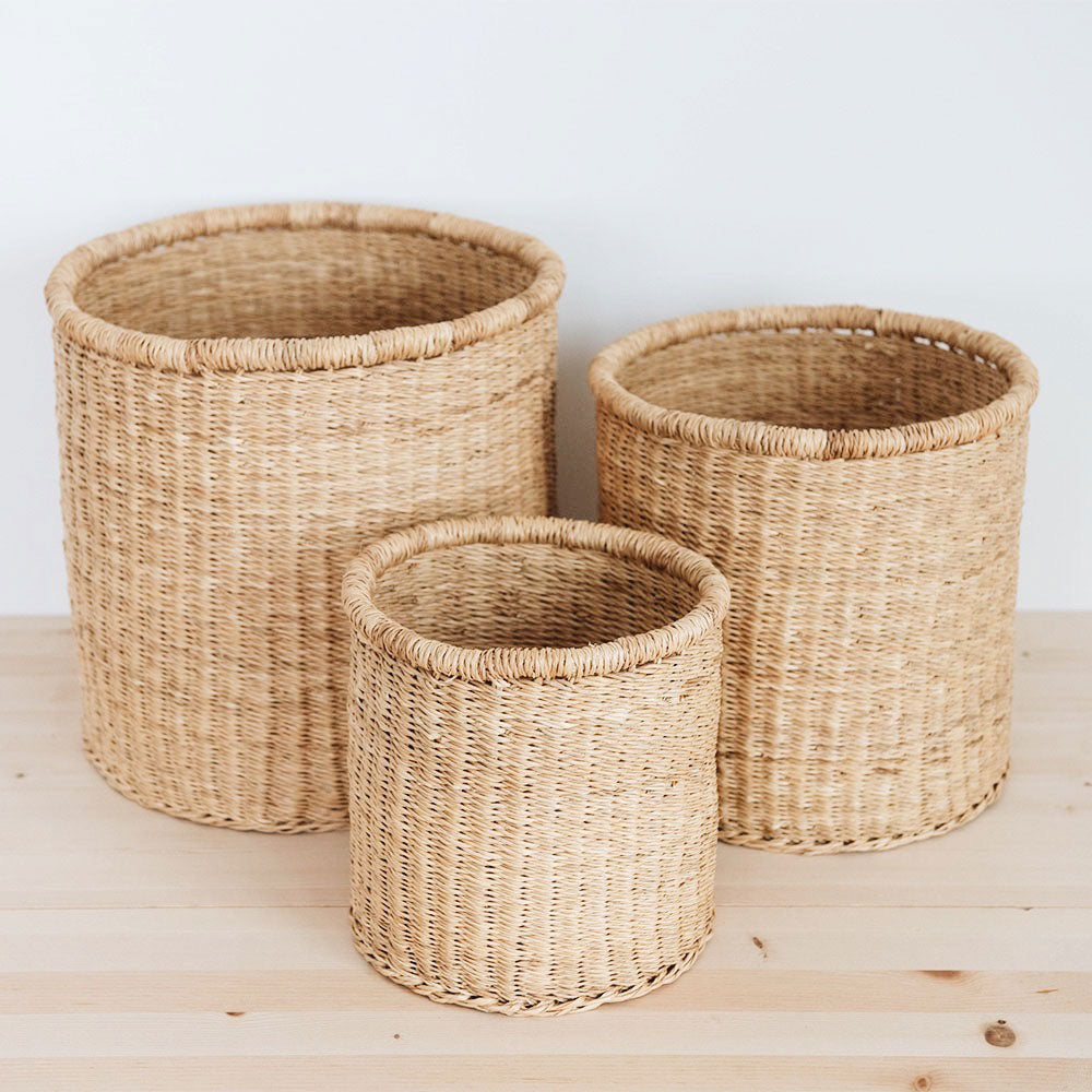 Elephant Madison Grass Basket Trio