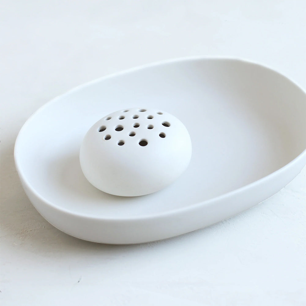 Flower Ceramic Frog & Dish Set