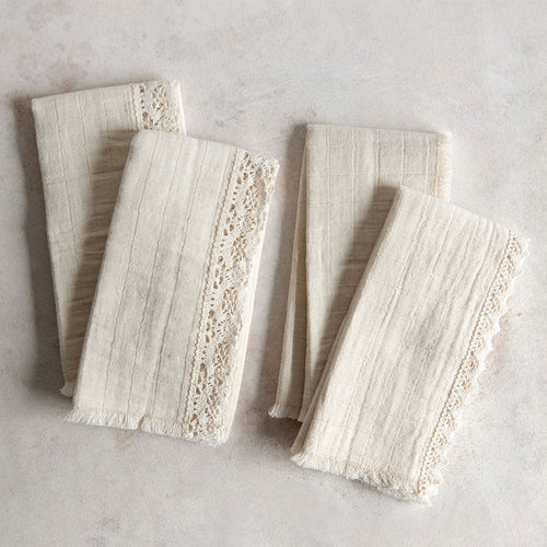 & Cotton Lace Napkin Set