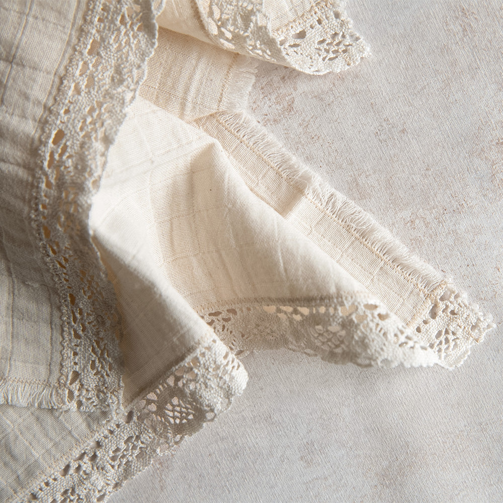 & Cotton Lace Napkin Set