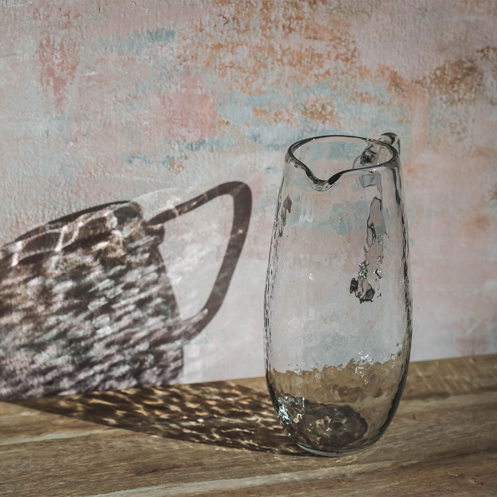 Glass Dimpled Pitcher