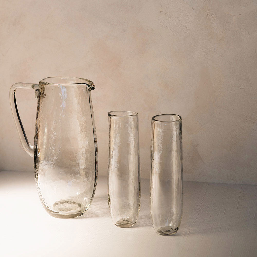Glass Dimpled Pitcher