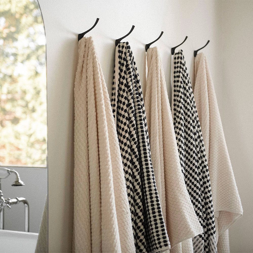 Turkish Hand-loomed Cotton Towel - Black Dots