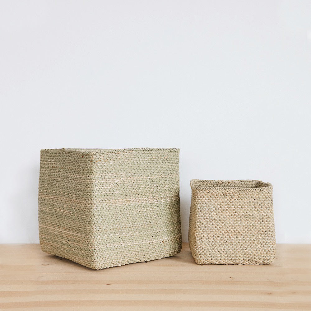 African Woven Iringa Storage Basket - Square