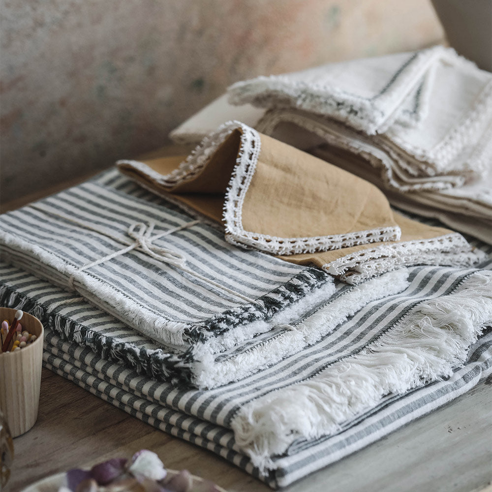 Cotton Striped Tablecloth
