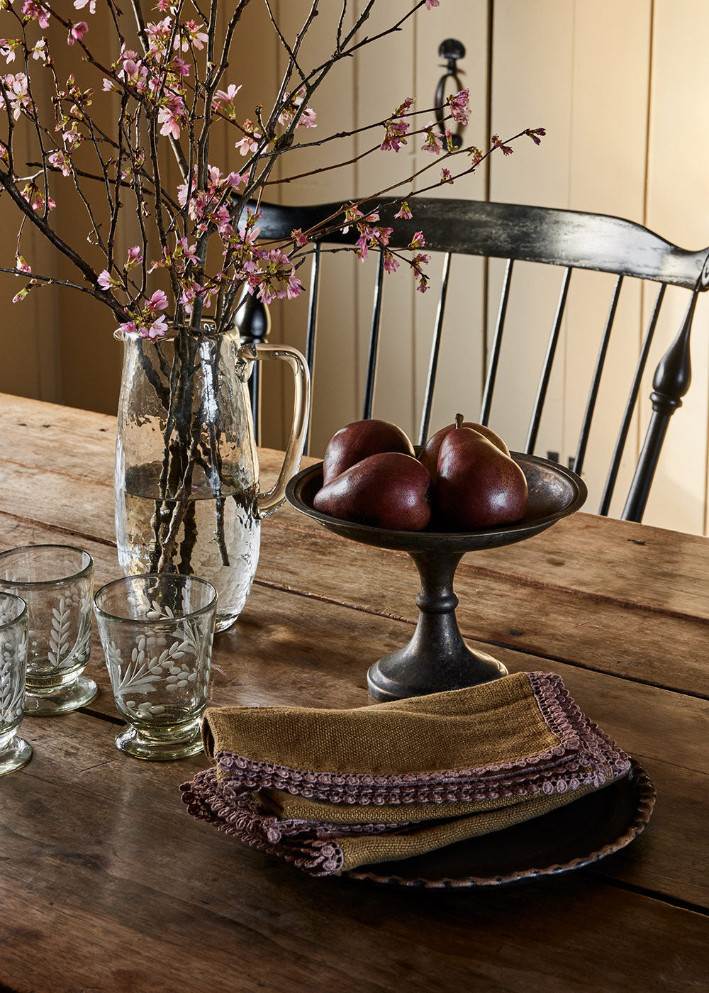 Glass Dimpled Pitcher