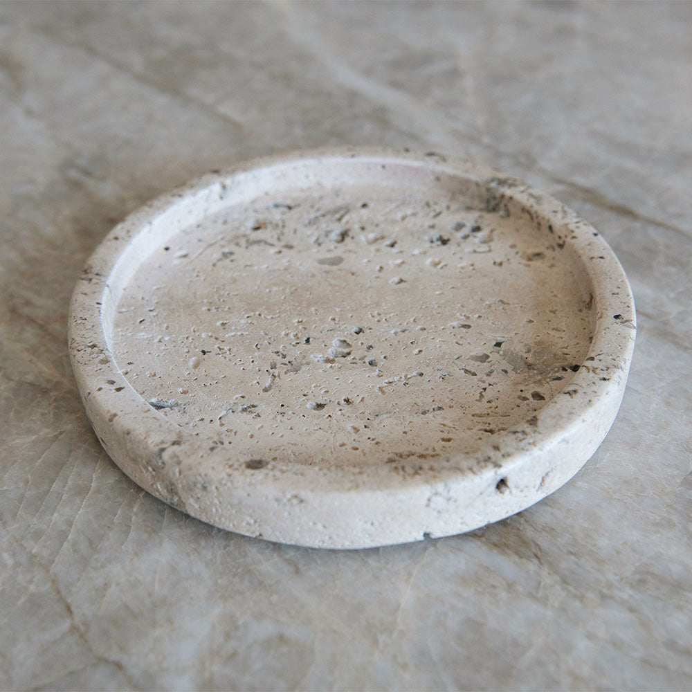 Travertine Round Tray