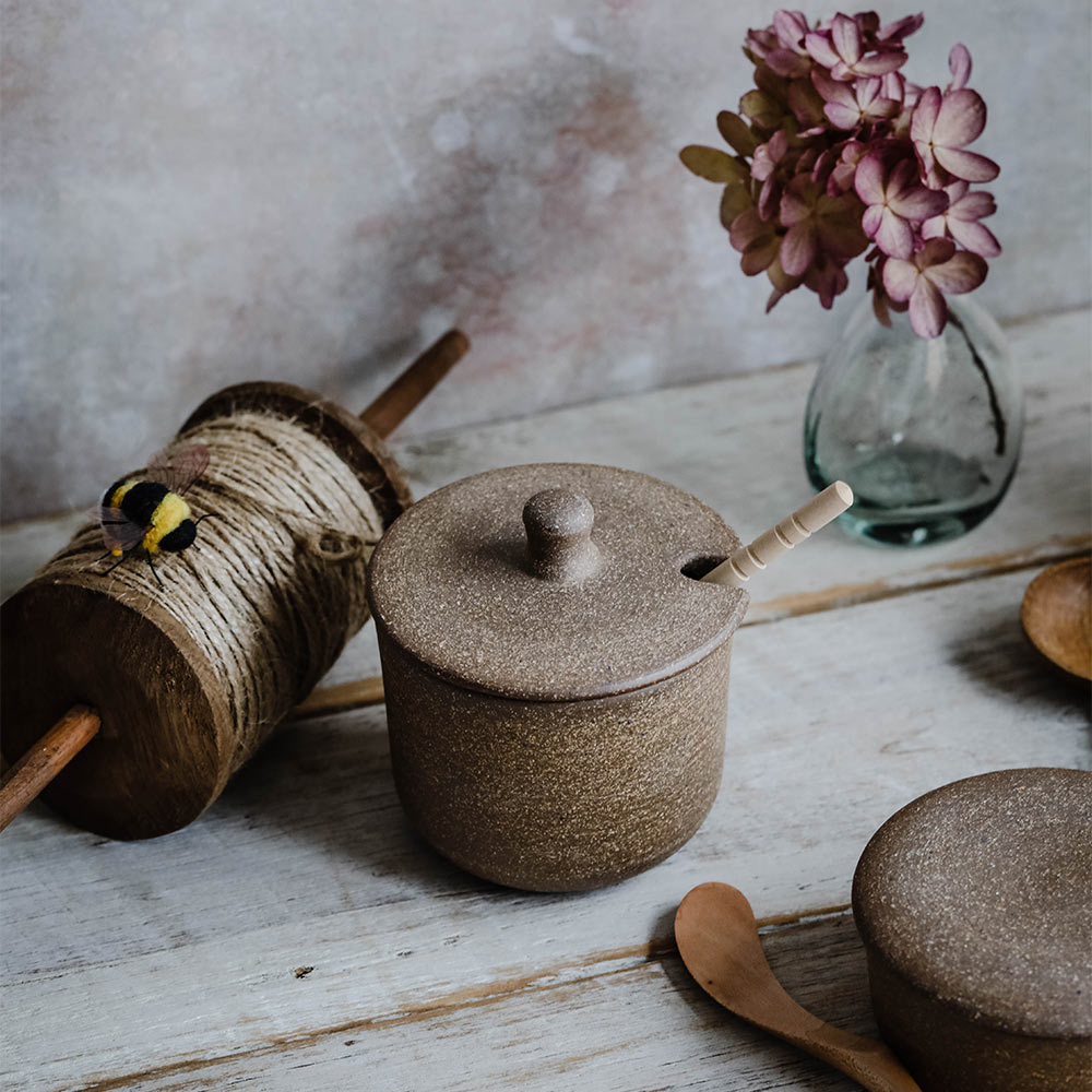 Ceramic Rustic Honey Jar