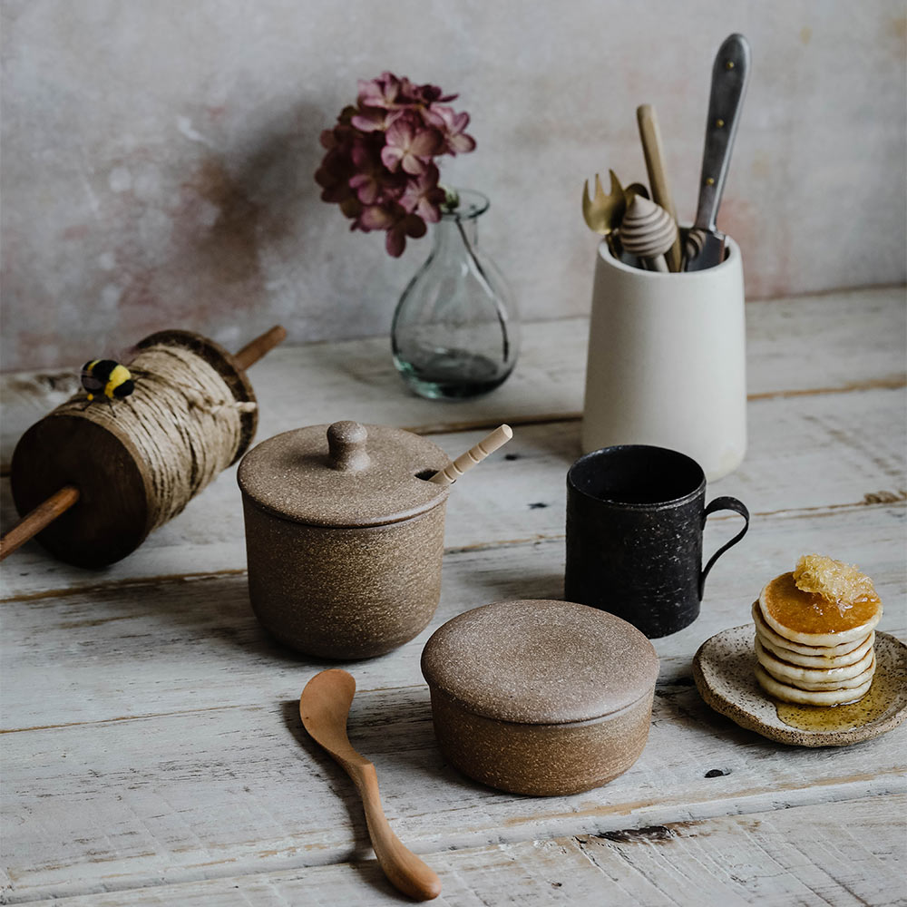 Ceramic Rustic Honey Jar